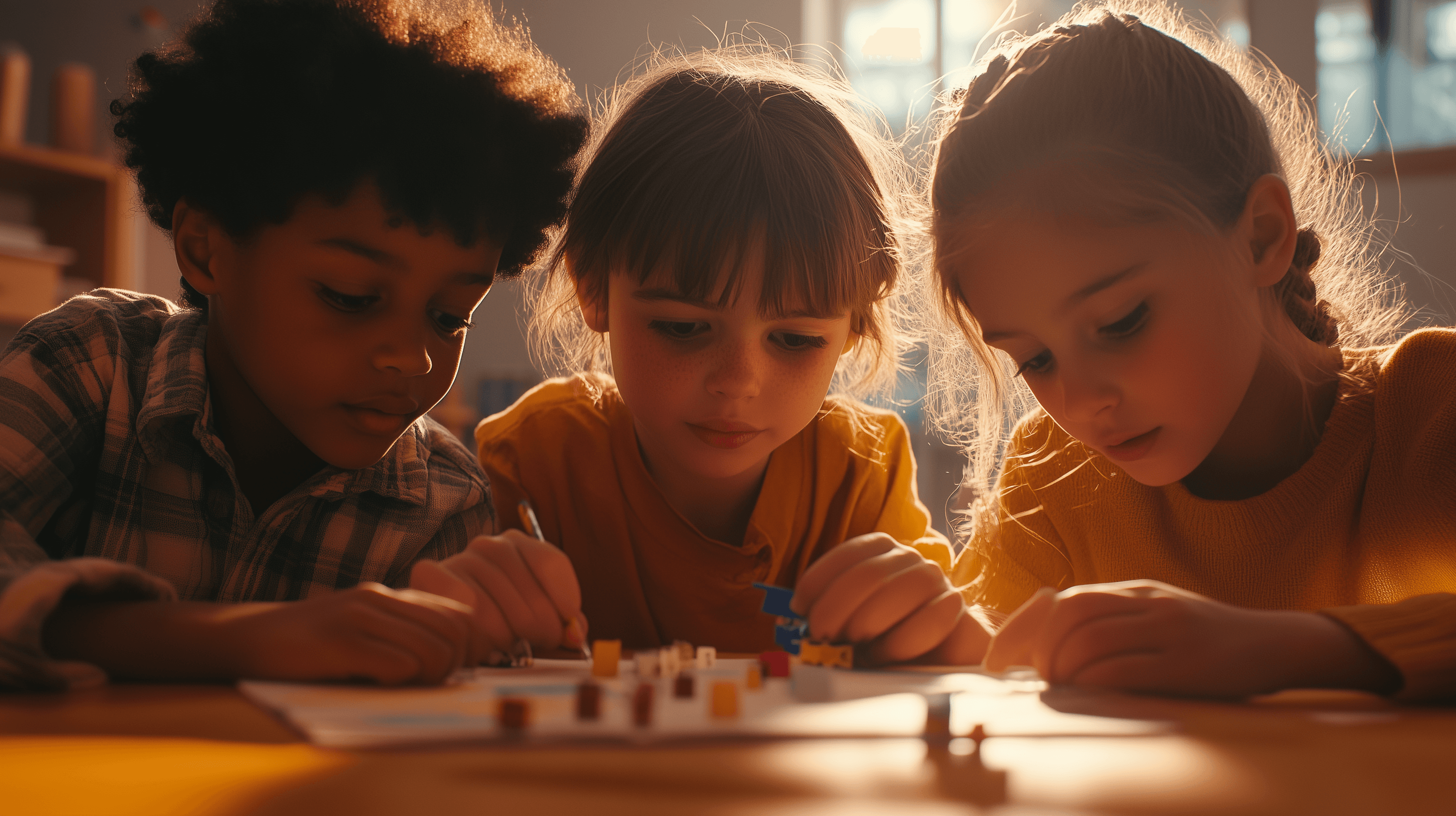 Children working together on a collaborative project